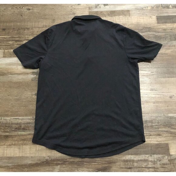 Travis Mathew Mens Large Black Striped Short Sleeve Polo Shirt - Picture 4 of 6